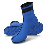 Rtdep Neoprene Socks 3mm Wetsuit Socks Anti-slip Swimming Socks For Women Men Diving Socks Thermal Water Socks for Diving Snorkeling Swimming Surfing Sailing Kayaking(Blue,XL)