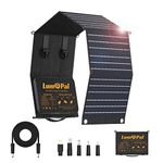 Portable Solar Panel, LUMOPAL 60W Foldable Solar Panels Folding Solar Charger with PD60W USB C QC3.0 USB A Output Waterproof for Camping Backpacking Compatible with Phone Laptop Portable Power Station