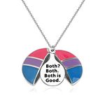 Bisexual Pride Necklace Bisexuality Pride Flag Pink Purple Blue Jewelry Bisexual Open Locket Necklace (BOTH IS GOOD -N CA)