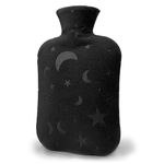 DICEVER Hot Water Bottle with Soft Cover, 2L Hot Water Bag for Menstrual Cramps, Neck and Shoulder Pain Relief, Hot and Cold Therapies, Hand Feet Warmer, Black