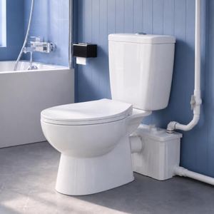 Upflush Macerating Toilet 700 Watt - Upflush Toilet for Basement System, Macerator Pump with 4 Water Inltes for Kitchen Sink, Bathroom, Laundry