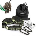 LeaderPro 10 Feet Hammock Straps (2 Pack), 3 m x 2.5 cm, Max bearing 500 kg, Camping Hammock Accessories Suspension System, with 2 Hook Carabiners, One Hanging Chair Hook, Carrying Bag, Green