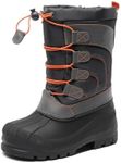 DREAM PAIRS Little Kid Knorth Navy Grey Orange Isulated Fur Winter Waterproof Snow Boots Size 2 M US Little Kid