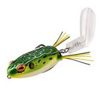BOOYAH Toad Runner Jr Topwater Bass Fishing Hollow Body Frog Lure with Weedless Hooks, Leopard Frog