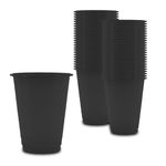 SWAVGO - Disposable Cups 180 ml - Drinking Cups, Party Cups, Plastic Cups, Beer Cups, Mouthwash Cups - Cups for Parties, Birthdays, Festivals, Dentists, Tattoos, Cosmetic Studios, etc. (50, Black)