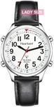 Hearkent Atomic British English Talking Watch for Blind or Visually impaired or Low Vision People Man and Woman Size (Silver Black, Woman)