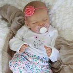 JIZHI Reborn dolls - 17-Inch Handmade Realistic Baby Dolls Soft Cloth Body with Toy Accessories, Reborn Baby Dolls Like a Lifelike Baby(Sleeping baby)