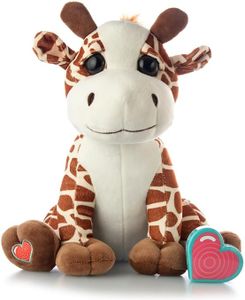 MBHB Digital Voice Recorder Stuffed Animal w/20 Second Recorder, Capture Baby's Heartbeat During Pregnancy + Ultrasound for Baby Showers, Registry, Birthdays, New Mom Gift, Giraffe