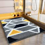 Roseate Mosaic Super Soft (40x60 cm) Microfibre 2000 GSM Bath Mat Super Absorbent Anti-Skid Door Mats for Home/Bathroom Mat/Bedroom/Kitchen/Floor Mat (Grey) Pack of 1