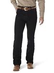 Wrangler Men's Cowboy Cut Slim Fit Stretch Boot Cut Jean PANTS, Black Stretch, 32W / 32L