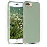 kwmobile Case Compatible with Apple iPhone 7 Plus/iPhone 8 Plus Case - TPU Silicone Phone Cover with Soft Finish - Gray Green