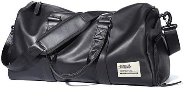 Gym Duffle Bag Waterproof Leather Large Sports Bags Travel Duffel Bags with Shoes Compartment Wet Bag Weekender Overnight Bag Men Women