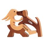 Pawfect House The Love Between You and Your Fur-Friend - Gift for Pet Lovers Wooden Pet Carvings Wood Sculpture Tabletop Ornaments Carved Wood Decor Gift Natural ECO Friendly (Woman Sit & Dog-Custom)