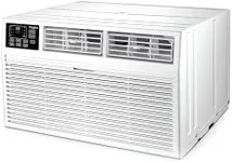 Whirlpool WHAT081-1BW 8,000 Wall Air Conditioner, 115V, Cools up to 350 Sq. Ft. for Living Room, Bedroom, Kitchen with Dehumidifier and Remote Control, White, 8000 BTU