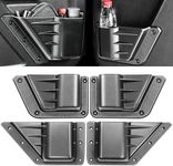 XWQZ 4PCS Front and Rear Door Storage Pockets Compatible for Ford Bronco Accessories 2025,Side Cup Holder Fit Bronco 4-Door 2021 2022 2023 2024,Interior Organizer Box Accessories,4PCS Black
