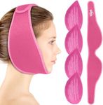 Hilph Face Ice Pack Wisdom Teeth Ice Pack Head Wrap for Jaw & Chin & Dental, Facial Ice Pack for Oral Surgery with 4 Hot Cold Packs for Teeth Removed, Dental Implants, TMJ Pain (Pink)