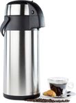 Andrew James Airpot Hot Water Dispenser, Insulated Jug with Pump Mechanism, Made of Stainless Steel, Double-Walled, Lightweight and Robust with Carry Handle, Ideal for Hot and Cold Drinks (5L)