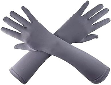 Chendvol Men's and Women's 15'' Elbow Length 20s Stretchy Cosplay Costume Gloves (Grey), Grey, One size