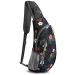 G4Free Unisex Kid's Cross-Body Bags Internal Frame Backpacks, Flower Black, Small