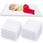 Lounsweer 10 Pcs Daycare Nap Mat Sheet 24" x 52" Day Care Rest Nap Mat Cover Fitted Polyester Baby Sheet Pillowcase Style Sheets for Boy Girl Classroom Nursery Kindergarten Mat kid sleeping mat, White