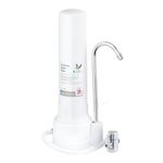 Drinking Water Filter Tap - 10” D-CP101 & Biotect Ultra Ceramic Countertop Water Filter System for Home Reduces Contaminants - Plastic Finish | Portable Water Tap Filter with Ceramic Candle