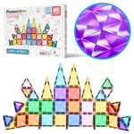 PicassoTiles 40 Piece Magnetic Building Block Mini Diamond Series Travel Size On-The-Go Magnet Construction Toy Set STEM Learning Kit Educational Playset Child Brain Development Stacking Blocks PTM40
