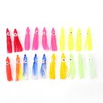 20Pcs Squid Fishing Lures, Artificial Soft Octopus Skirts Trolling Saltwater Bait(4cm) Yoga Supplies