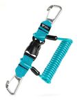 Rogue Endeavor Heavy Duty Dive & Fishing Lanyard Snappy Coil, 3.25" Stainless Clips, Quick Release Buckle, 36" Steel Core Lanyard, Perfect for Cameras/Lights/Tools/Rods/Paddles (Teal)