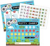 Video Game Potty Training Chart, Games Potty Training Sticker Chart for Toddlers Boys Girls(1 Pack Includes 10 Potty Training Chart, 1 Instruction, 4 Stickers) - a11