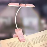 Vekkia 14 LED Rechargeable Book-Light for Reading at Night in Bed,Warm/White Reading Light with Clamp,180°Adjustable Mini Clip on Light,Lightweight Eye Care Book Light Perfect for Readers & Kids