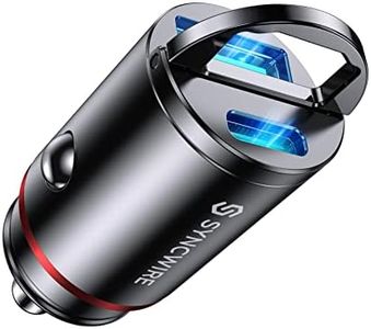 USB C Car Charger Syncwire 60W [PD 30W & QC 30W] USB Car Charger Adapter Fast Charging [Super Mini & All Metal] Compatible with iPhone 15/14 Pro Max Plus 13 12 Samsung S23/S22/21 Note 22, Pixel, iPad