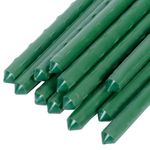 1.2m x 11mm Green Garden Plant Stakes Climbing Plants Support Canes Poles Sticks Spikes - Made from Strong Steel with a Plastic Coating (20)