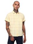 Cantabil Cotton Yellow Checkered Half Sleeve Regular Fit Casual Shirt for Men with Pocket | Cotton Casual Shirt for Men | Casual Wear Shirts for Men (MSHC00673_LEMON_40)