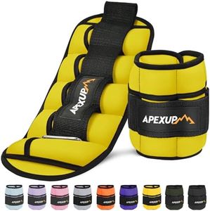 APEXUP 10lbs/Pair Adjustable Ankle Weights for Women and Men, Modularized Leg Weight Straps for Yoga, Walking, Running, Aerobics, Gym (Yellow)