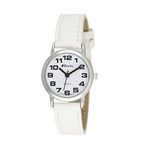 Ravel Women's Easy Read Watch with Big Numbers (Medium) - White/Silver Tone/White Dial