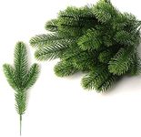 Feizeisun 30pcs Artificial Pine Branches, Christmas Pine Tree Branches Green Pine Needles Leaves Greenery for Wreath Making DIY Craft Garland Christmas Decorations