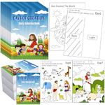 Dunzoom 30 Pcs Christian Bible Coloring Books for Boys Girls The Story of Creation Study Theme DIY Art Religious Mini Coloring Books for Boys Girls Goodie Bag Gift Filler Party Supplies