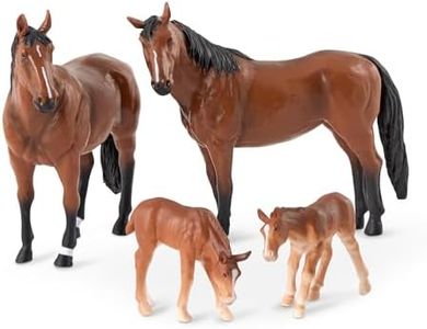 Terra by Battat - 4 Pcs Horse Toys - Realistic Horse Figurines - Plastic Animal Family Set - Farm Toys for Kids 3+ – Horse Gift & Party Favors Decorations