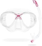Cressi Kids Marea Vip Jr Italian Made Snorkel Set - Transparent/Pink