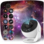 Galaxy Projector with 13 Film Discs, Planetarium Star Projector Light, 360° Rotating Starry Sky Nebula Lamp, Celestial Night Light for Adults & Kids Bedroom Décor, White