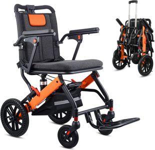 WISGING Ultra-Light Folding Wheelchair – Portable with Hand Brake, Travel Bag, Telescopic Handle