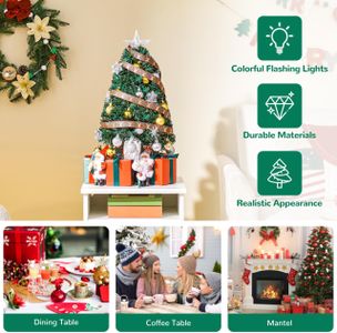 Yaheetech 4ft Fibre Optic Christmas Tree – Pre-Lit Holiday Decor