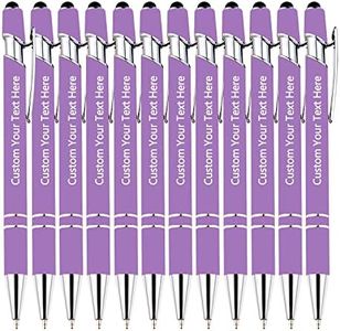 KOLOWKO Personalized 2-in-1 Ballpoint Pen & Stylus - Custom Text/Name/Message - Bulk Order Up to 1000 Pens for Business, Graduation, Anniversary