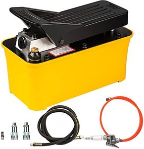 VEPURLT Air Hydraulic Pump 10,000PSI, Air Hydraulic Foot Pump 1/2 Gal Reservoir, Air Foot Pedal Hydraulic Pump with Hose for Hydraulic Bead Breaker