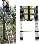 5m Telescopic Ladders 16.4FT Aluminium Multi-Purpose Telescoping Extension Extendable Folding Collapsible Portable Ladder for Home or RV Roof Loft, 330 Lb Capacity