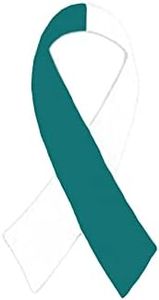 Small Teal & White Ribbon Decal for Cervical Cancer Awareness - Use on Your Helmet or Vehicle - Perfect for Support Groups, Events and Fundraising (1 Decal - Retail)