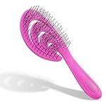 Ninabella Detangler Hair Brush for Women,Men&Kids-Does not Pull on Hair-Hair Straightening Brush for Straight, Curly&Wet Hair-Unique Wave Detangler Brush-Recycled Material–pink