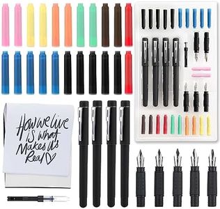 Falling in Art 34Pcs Calligraphy Pen Set, Calligraphy Kit with 5 Pen Nibs and 22 Assorted Ink Cartridges, Drawing and Calligraphy Practice For Beginners