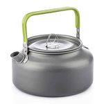 CLUEMART 0.8L Portable Water Kettle Water Pot Teapot Coffee Pot Indoor Aluminum Alloy Tea Kettle Outdoor Camping Hiking Picnic Pot (Green)