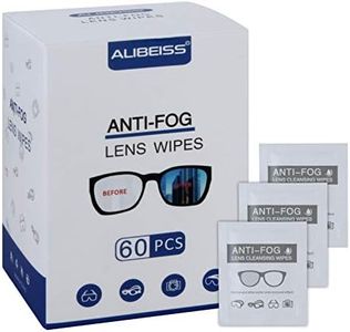 ALIBEISS Anti-Fog Lens Wipes Pre-Moistened Anti-Fog Wipes, 6inch X 5inch,for Eye Glasses (60 Pack)